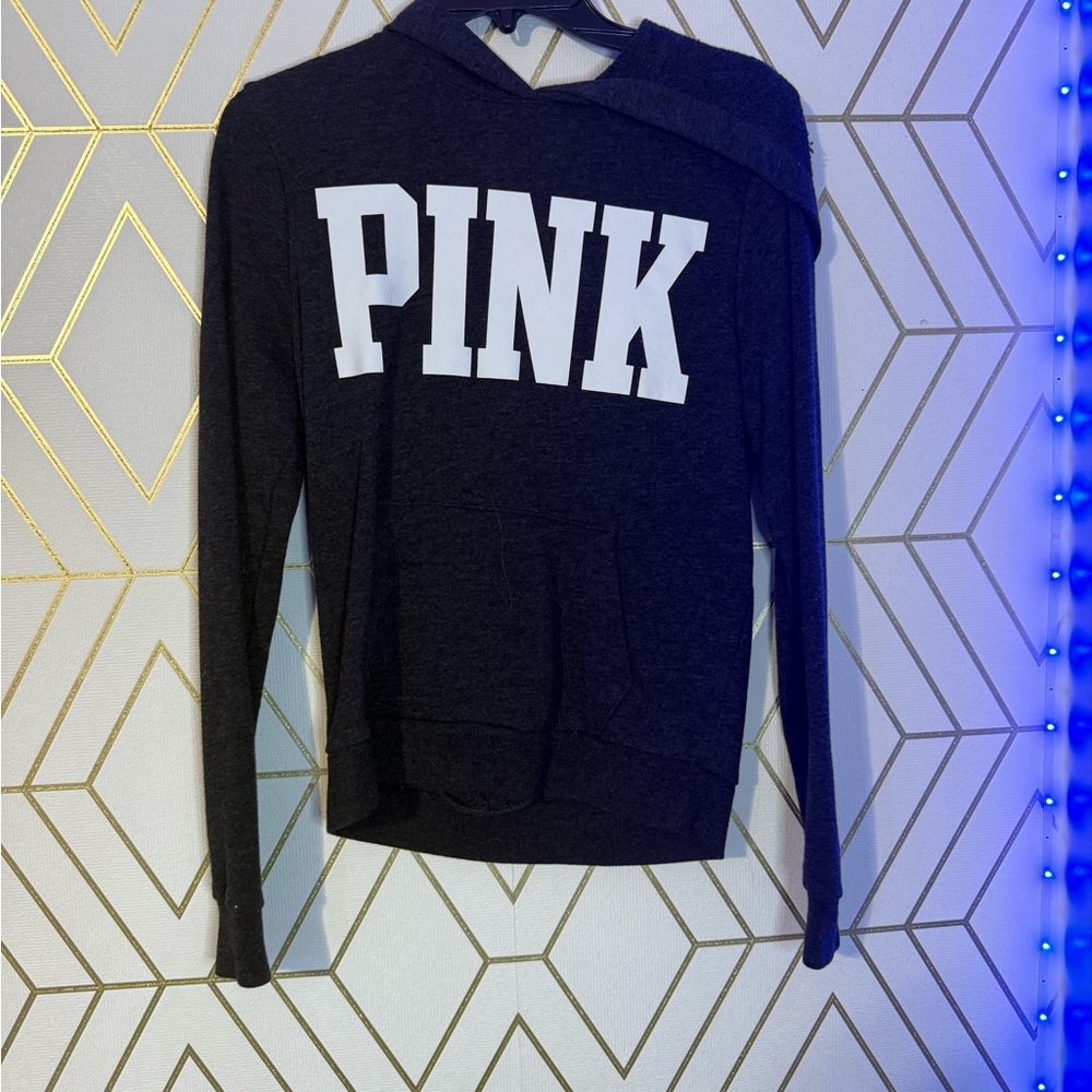 PINK Victoria's Secret Charcoal Hoodie Sweater
